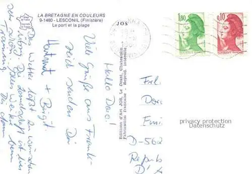 AK / Ansichtskarte Lesconil Plobannalec 29 Finistere Le port et la plage vue aérienne