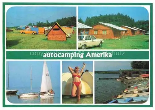 AK / Ansichtskarte FRANTISKOVY LAZNE Franzensbad Boehmen CZ Autocamping Amerika Bungalows Bootsverleih Segeln