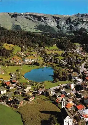 AK / Ansichtskarte Laax Surselva GR Panorama Blick gegen Flimserstein