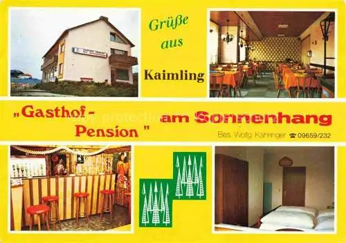 AK / Ansichtskarte Kaimling Gasthof Pension am Sonnenhang Gastraum Theke Gastzimmer