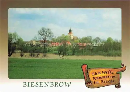 AK / Ansichtskarte Biesenbrow Angermuende Uckermark Brandenburg Ansicht mit Kirche