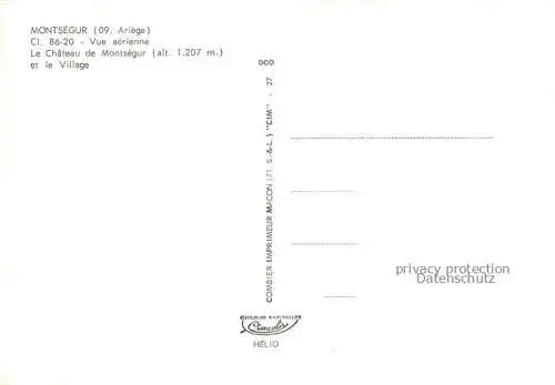 AK / Ansichtskarte Montsegur Vue aérienne du village et Château de Montségur