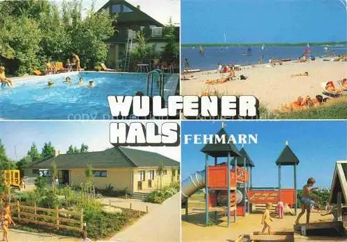 AK / Ansichtskarte Wulfen Fehmarn Wulfener Hals Campingplatz Ferienhaeuser Swimming Pool Strand Kinderspielplatz