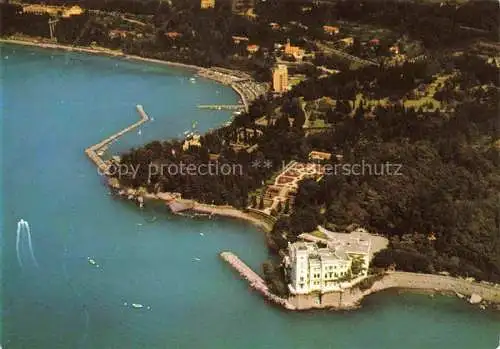 AK / Ansichtskarte TRIESTE Triest IT Parco di Miramare con il Castello e la Baia di Grignano veduta aerea