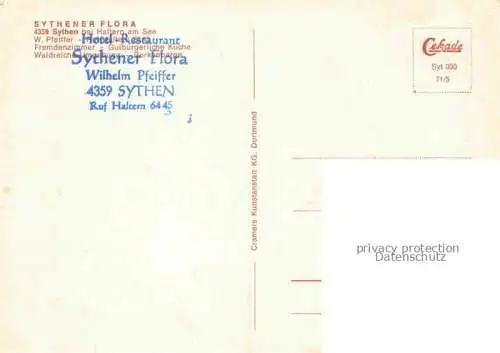 AK / Ansichtskarte Sythen Haltern Sythener Flora Hotel Restaurant Landschaft
