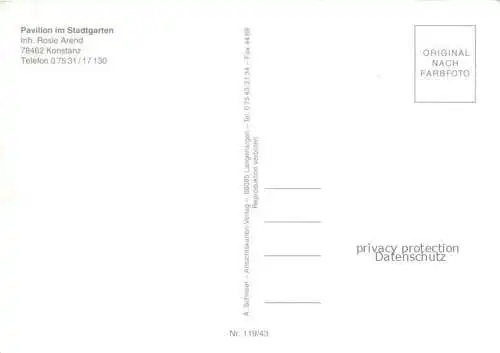 AK / Ansichtskarte KONSTANZ Bodensee BW Pavillon im Stadtgarten Café Kiosk Schwanenteich