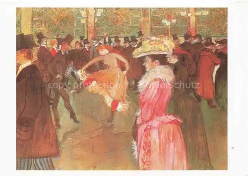 AK / Ansichtskarte LAUTREC TOULOUSE-LAUTREC Henri de (1864-1901) Kuenstlerkarte Moulin Rouge Danc Paris