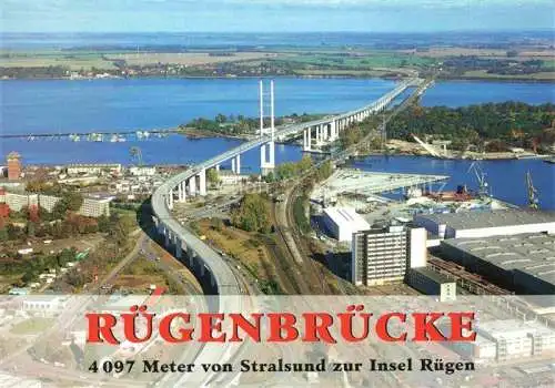 AK / Ansichtskarte STRALSUND Panorama Ruegenbruecke von Stralsund zur Insel Ruegen