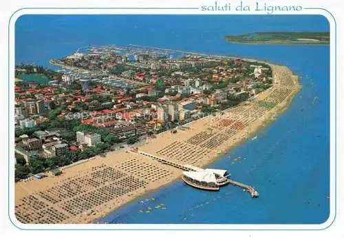 AK / Ansichtskarte LIGNANO  Sabbiadoro Veneto IT Panorama dall aereo con il litorale et terrazza a mare