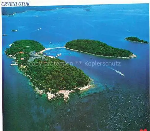 AK / Ansichtskarte Crveni Otok Insel Rovinj Rovigno Istrien Croatia Kleine Inseln Hotels Strand