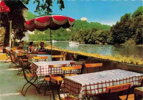 AK / Ansichtskarte Kelheim Donau Gaststaette Pension Kloesterl Terrasse