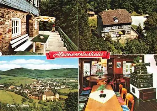 AK / Ansichtskarte Oberhundem Sauerlandhuette des Alpenvereins Essen auf der Kahle Kaminzimmer