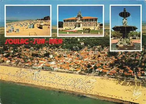 AK / Ansichtskarte Soulac-sur-Mer 33 Gironde Kuestenort Strand Luftaufnahme Hotel Brunnen