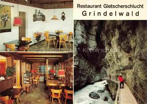 AK / Ansichtskarte Grindelwald BE Restaurant Gletscherschlucht Gastraum