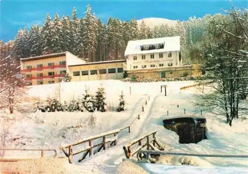 AK / Ansichtskarte Warmensteinach Waldcafé Pension Pfeiferhaus Winterlandschaft