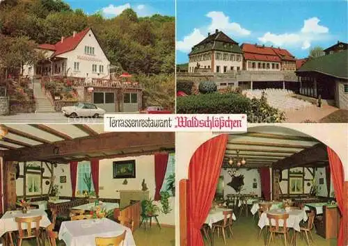 AK / Ansichtskarte Lindenfels Odenwald Terrassenrestaurant Café Pension Waldschloesschen