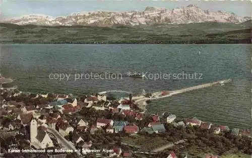 AK / Ansichtskarte Immenstaad Bodensee Panorama Blick ueber den Bodensee mit Schweizer Alpen