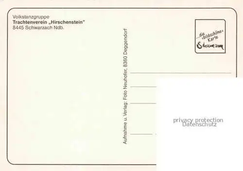 AK / Ansichtskarte Schwarzach Niederbayern Volkstanzgruppe Trachtenverein Hirschenstein