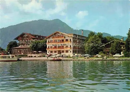 AK / Ansichtskarte Rottach-Egern Tegernsee Seehotel zur ueberfahrt Ansicht vom See aus