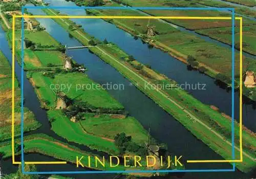 AK / Ansichtskarte Kinderdijk Molenlanden Zuid-Holland NL Landschaftspanorama Windmuehlen