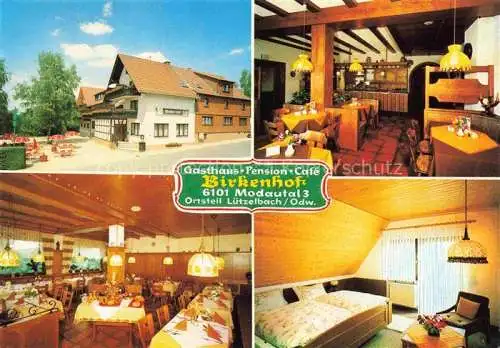 AK / Ansichtskarte Luetzelbach Modautal Darmstadt-Dieburg Hessen Gasthaus Pension Café Birkenhof Gastraum Fremdenzimmer