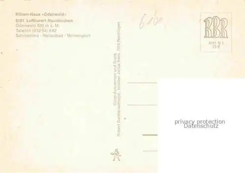 AK / Ansichtskarte Neunkirchen Odenwald Hoehenhaus Odenwald Gaststaette Hotel Restaurant