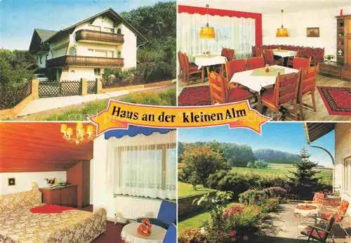 AK / Ansichtskarte Luetzelbach Modautal Darmstadt-Dieburg Hessen Haus an der kleinen Alm Gastraum Fremdenzimmer Terrasse