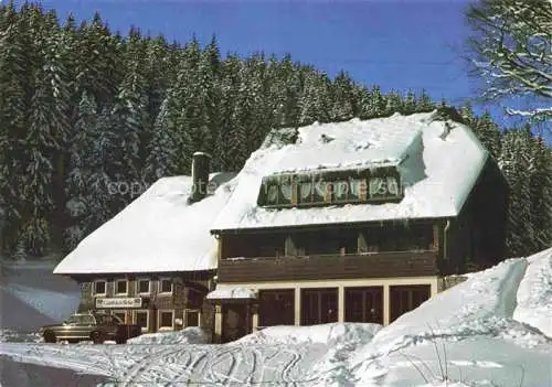 AK / Ansichtskarte Furtwangen Schwarzwald BW Gasthaus zur Birke Winterlandschaft im Schwarzwald