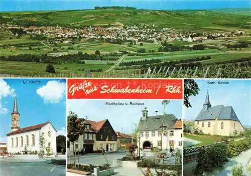 AK / Ansichtskarte Schwabenheim Panorama Kirche Marktplatz Rathaus