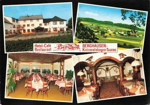 AK / Ansichtskarte Berghausen Katzenelnbogen Hotel Restaurant Berghof Gastraeume Panorama