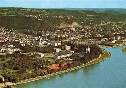 AK / Ansichtskarte Lahnstein Lahnmuendung mit Burg Lahneck 