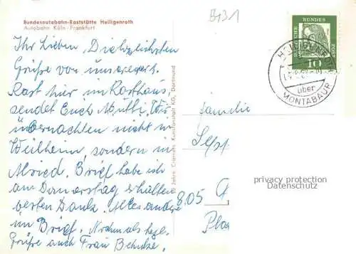 AK / Ansichtskarte Montabaur Westerwald Ruine Panorama Autobahn Raststaette Heiligenpoth