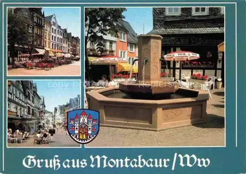 AK / Ansichtskarte Montabaur Westerwald Strassencafes Brunnen