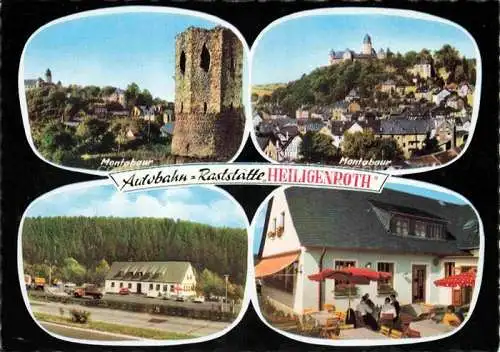 AK / Ansichtskarte Montabaur Westerwald Ruine Panorama Autobahn Raststaette Heiligenroth