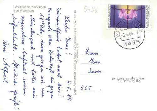 AK / Ansichtskarte Westerburg  Westerwald Rheinland-Pfalz Schullandheim Solingen