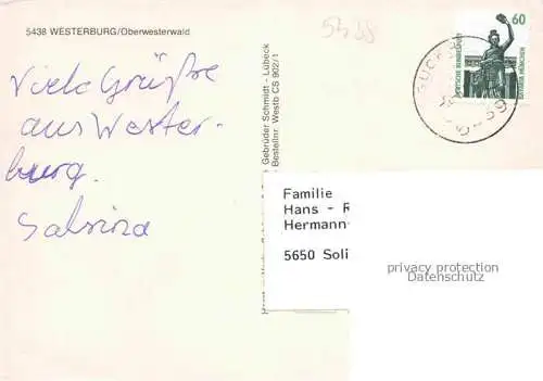 AK / Ansichtskarte Westerburg  Westerwald Rheinland-Pfalz Fliegeraufnahme