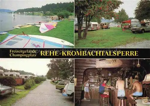 AK / Ansichtskarte Rehe Westerwald Rheinland-Pfalz Campingplatz Krombachtalsperre Gaststaette Bar
