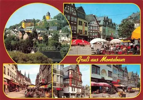 AK / Ansichtskarte Montabaur Westerwald Schloss Marktplatz Strassencafes