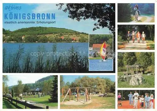 AK / Ansichtskarte Koenigsbronn Wuerttemberg Panorama Erholungsort am See Gaststaette Minigolf Kinderspielplatz Tennis Wandern Reiten Segeln