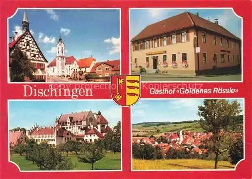 AK / Ansichtskarte Dischingen Heidenheim BW Gasthof Goldenes Roessle Motive Ortszentrum Kirche Panorama