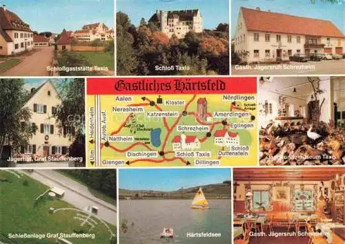 AK / Ansichtskarte Dischingen Heidenheim BW und Umgebung Gaststaetten Schloss Taxis Schiessanlage Graf Stauffenberg Haertsfeldsee Jagdkundemuseum