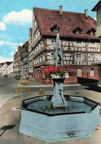 AK / Ansichtskarte Mengen  Wuerttemberg Ortszentrum Brunnen Fachwerkhaeuser