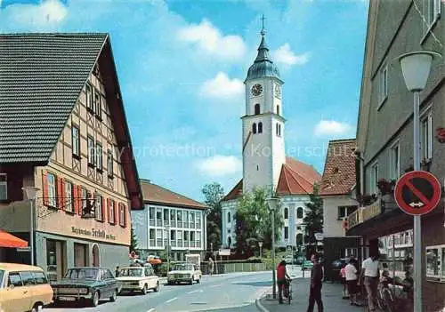 AK / Ansichtskarte Bad Wurzach Ravensburg BW Ortszentrum Stadtpfarrkirche