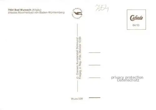 AK / Ansichtskarte Bad Wurzach Ravensburg BW aeltestes Moorheil Baden-Wuerttembergs