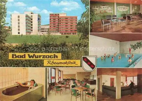 AK / Ansichtskarte Bad Wurzach Ravensburg BW Rheumaklinik Kuranwendungen Hallenbad Speisesaal Rezeption