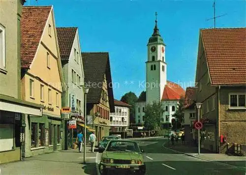 AK / Ansichtskarte Bad Wurzach Ravensburg BW Hauptstrasse Ortszentrum Kirche