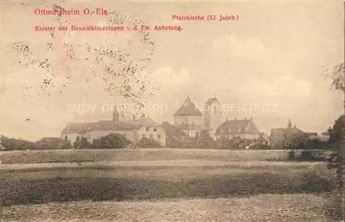 AK / Ansichtskarte Ottmarsheim_Mulhouse_Alsace_68_Haut Rhin Kloster der Benediktinerinnen v d Ew Anbetung Pfarrkirche 