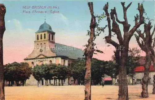 AK / Ansichtskarte Neuf Brisach_Neu Breisach_68_Haut Rhin Place d Armes et l Eglise 