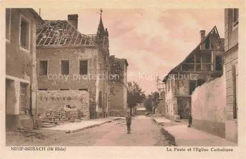 AK / Ansichtskarte Neuf Brisach_Neu Breisach_68_Haut Rhin La Poste et l Eglise Catholique 