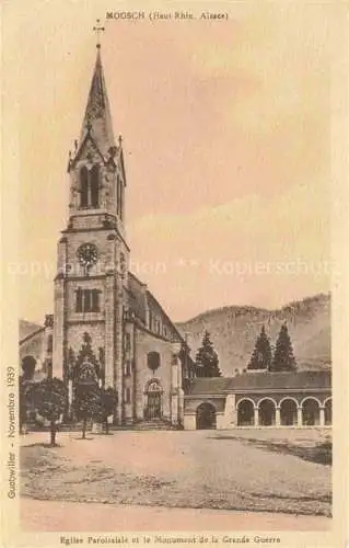 AK / Ansichtskarte Moosch_Thann_68_Haut_Rhin_Alsace Eglise Paroissiale Monument de la Grande Guerre 